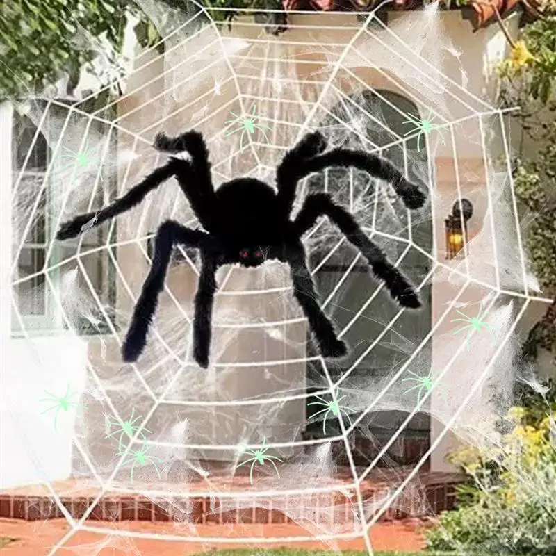 

Halloween Scary Party Scene Props White Stretchy Cobweb Spider Web Horror Spider Halloween Decoration For Bar Haunted House