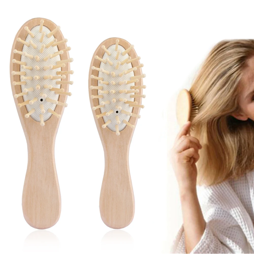 

1 pc Wooden Natural Bamboo Hair Vent Brush Massager Keratin Care Airbag Massage Comb Styling Tool Hair Beauty Hair Comb