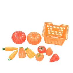 Набор кукольных корзин для фруктов и овощей для кукол, пластиковые Кухонные кукольные миниатюрные детские игрушки для хранения овощей, 11