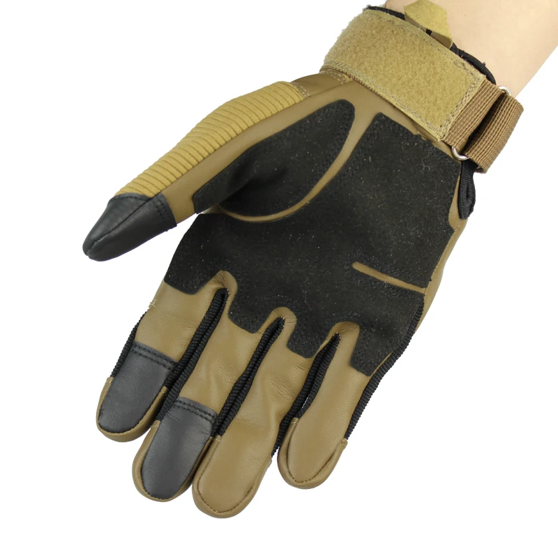 Для мужчин Сенсорный экран Тактический резиновая с твердыми костяшками полный палец перчатки в стиле милитари Пейнтбол Airsoft велосипедов армейские перчатка из искусственной кожи