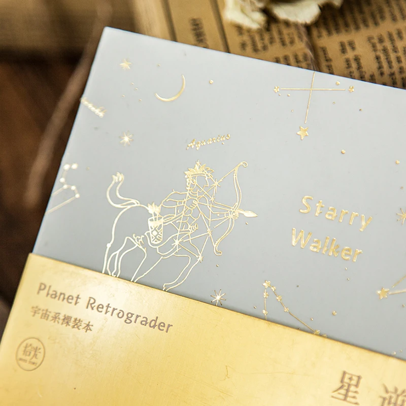Блокнот Retrograde The Planet Bronzing gold silver Process Notepad астронавт тема рождественские подарки 1