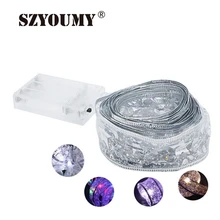 SZYOUMY 4 м 40 светодиодный s светодиодный Рождественский праздничный светильник AA батарея кружевной бант лента струнный светильник s домашний сад вечерние лампы для украшения