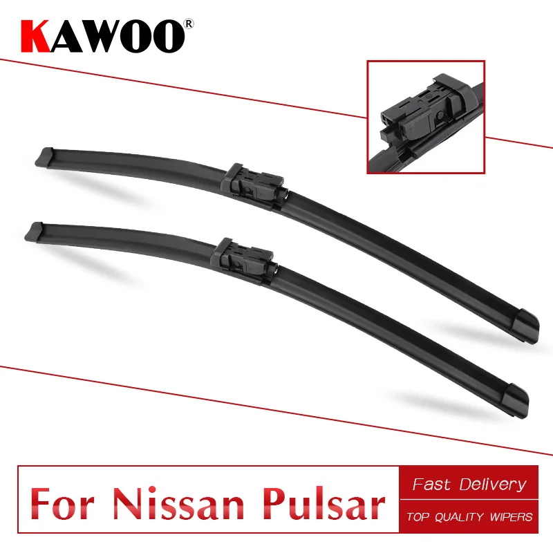

KAWOO For Nissan Pulsar C12/C13 Europe Model Only Car Natural Rubber Windshield Wipers Blades 2013 2014 2015 2016 2017 2018