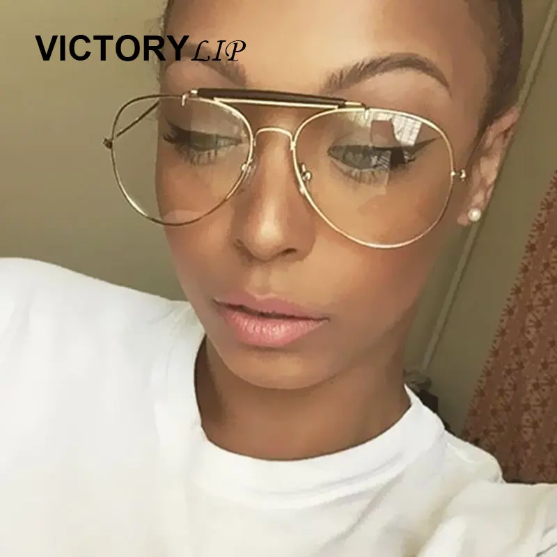 Clear lens Sunglasses Women Brand Designer Men Metal Frame Sun Glasses