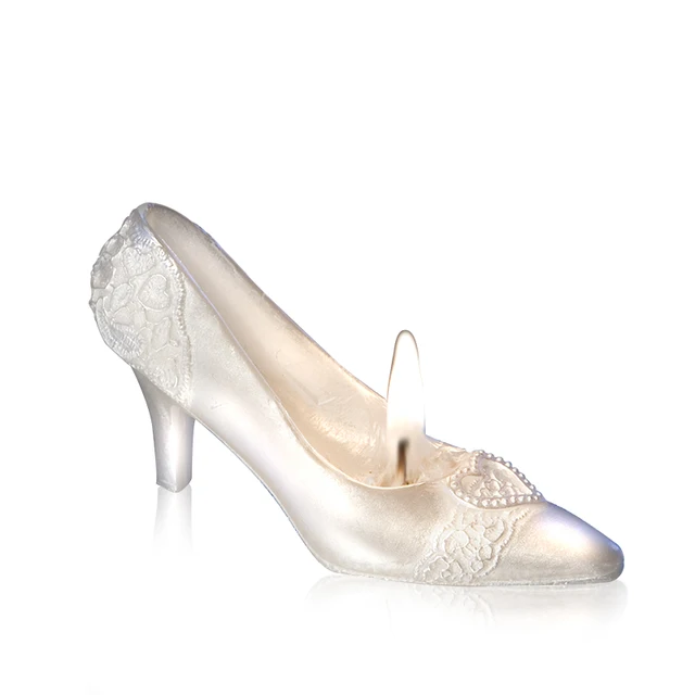 romántico regalo de boda vela regalo cenicienta zapatilla para