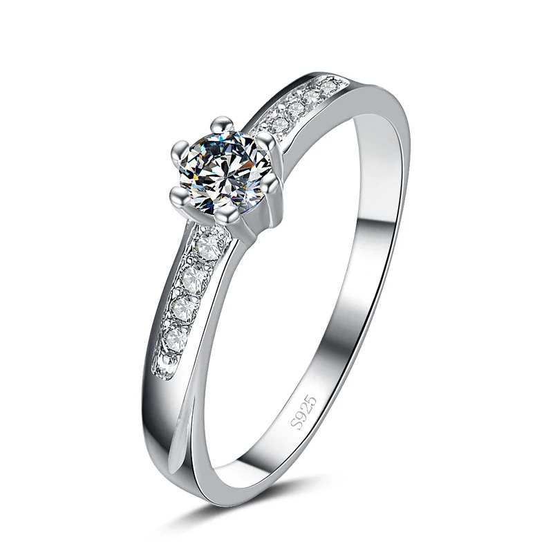 

New arrival hot sell shiny cubic zirconia star 925 sterling silver ladies`finger wedding rings jewelry gift drop shipping
