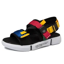 Летние мужские сандалии-гладиаторы; пляжная обувь; мужские Разноцветные шлепанцы; спортивные шлепанцы; Sandalia Masculina Zapatos De Hombre