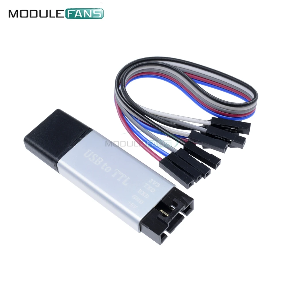 

Aluminum Shell CP2102 12Mbps USB 2.0 to TTL UART Module 5Pin Serial Converter STC Replace FT232 Module 5V/3.3V Type A Metal Case
