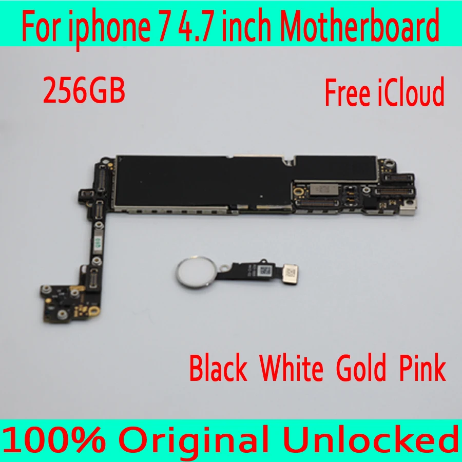 

Free Shipping with Clean iCloud for iphone 7 Motherboard with OS System,Original unlocked for iphone 7 Mainboard with Touch ID