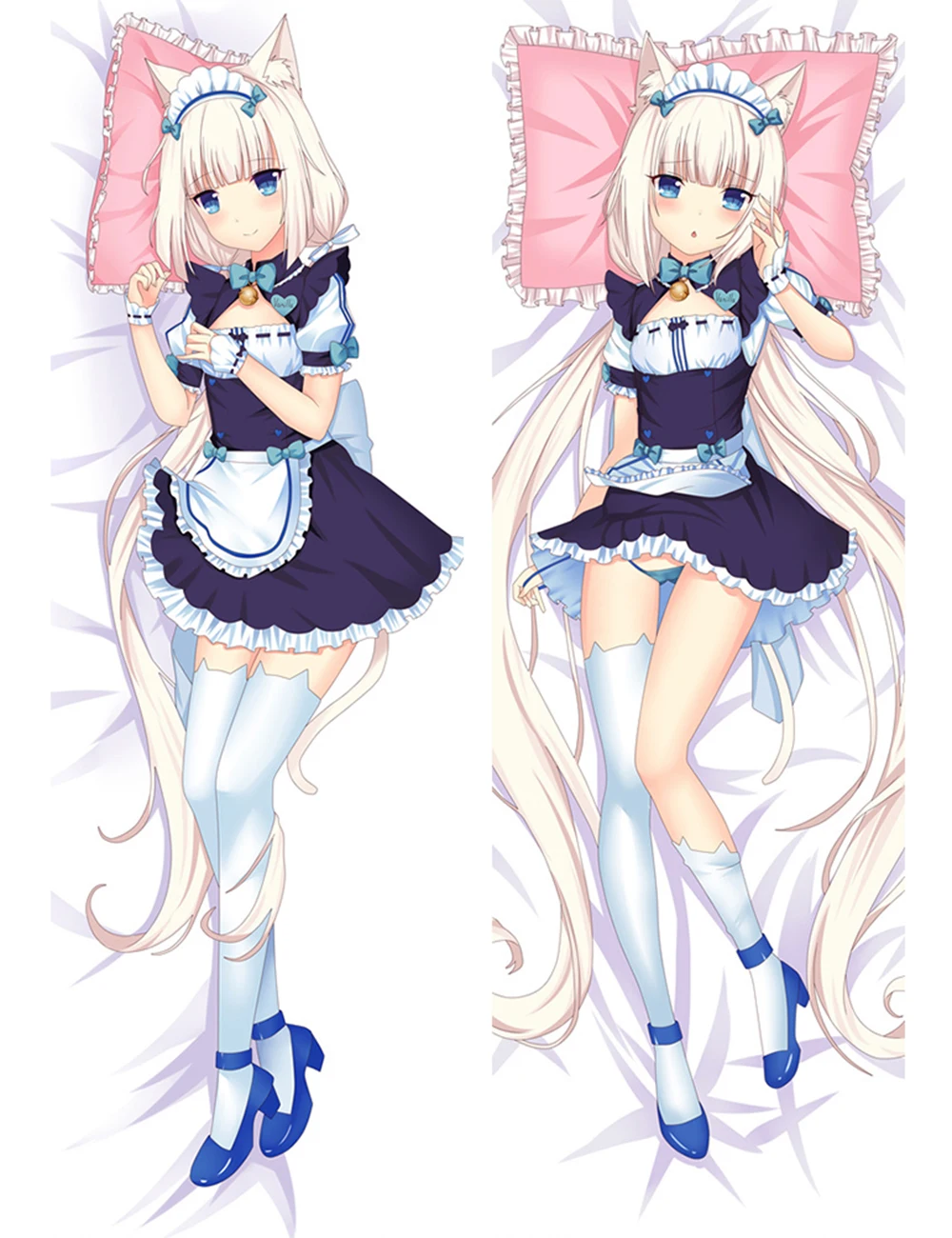 Online Juego Nekopara Chocola vainilla abrazar cuerpo almohada funda Sexy fundas de almohada Anime fundas de sakimakura