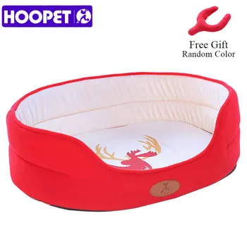 

HOOPET Pet Dog Cat Bed Christmas Style Elk Red Warm Pet Bed Washable Soft Nest