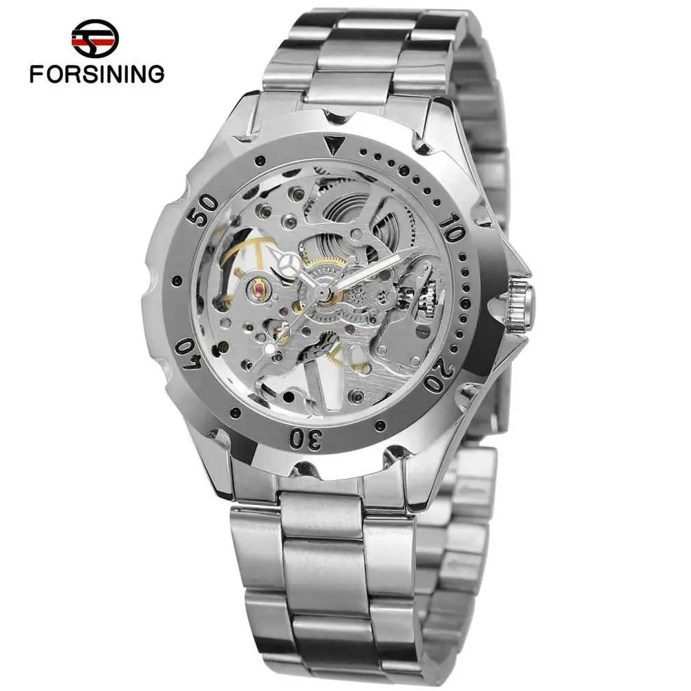 FORSINING, мужские и женские часы, Лидирующий бренд, роскошные часы со скелетом для мужчин и женщин, часы с ручным заводом, механические часы для влюбленных, женские часы, подарок 0071 - Цвет: F007102