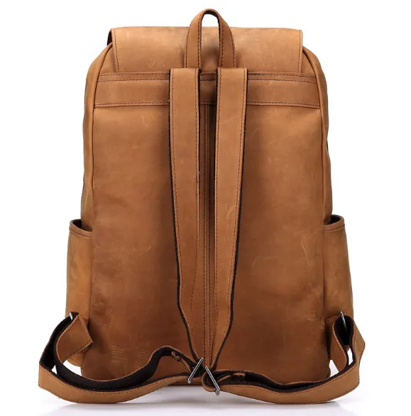Мужской Дорожный рюкзак из натуральной кожи с отделением для ноутбука|men backpack|mens