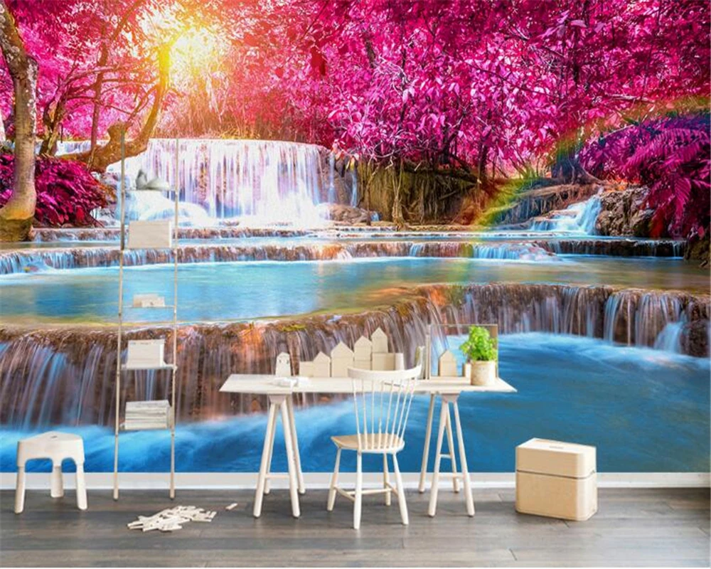 

beibehang Creative High Fashion papel de parede Wallpaper 3d Aesthetic Landscape Decorative Paintings Living Room Background