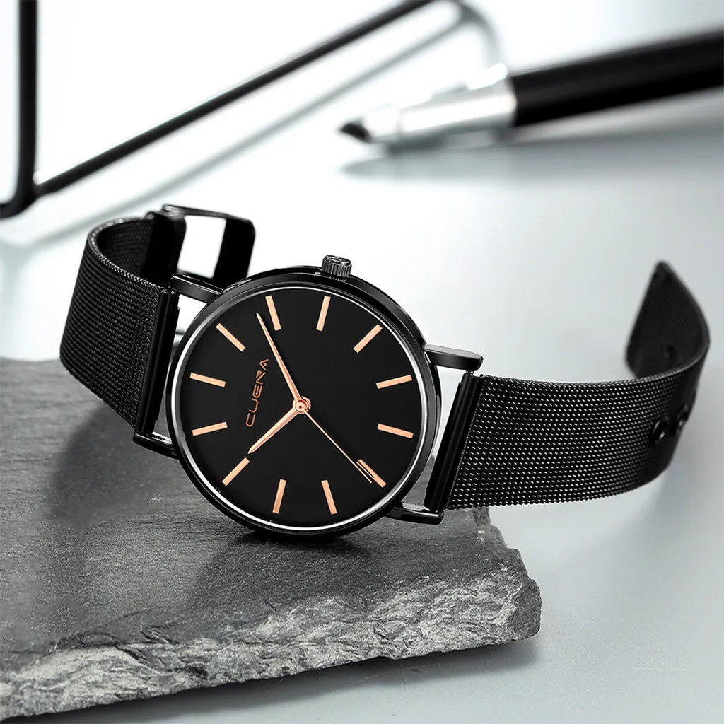 2019 Top Brand Luxury Mens Watches Relogio Masculino Wrist Watch Male Mesh Strap Casual Quartz Watch Erkek Kol Saati