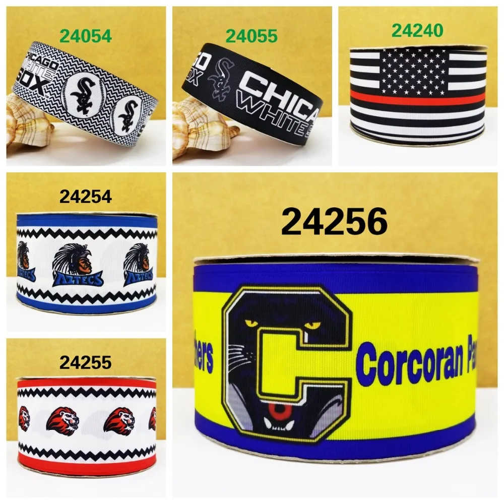 

Free shipping 50 yard per size sport ribbon printed grosgrain ribbon 24256