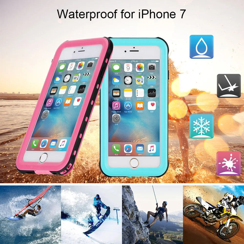 30 шт./лот Redpepper водонепроницаемый Дайвинг Подводный ПК+ ТПУ Броня чехол для iPhone 7 7 Plus для iPhone 8 для iPhone 8 Plus