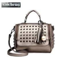 Luxus Handtaschen Frauen Taschen Designer-handtaschen Hohe Qualität Pu-leder Tasche Berühmte Marke Retro Umhängetasche Niet Sac ein haupt