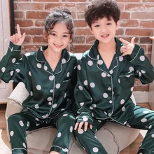WAVMIT/ г. Осенне-зимняя детская одежда для сна с длинными рукавами; комплект шелковых пижам; пижамные комплекты для мальчиков; детская одежда для сна; пижамы для девочек