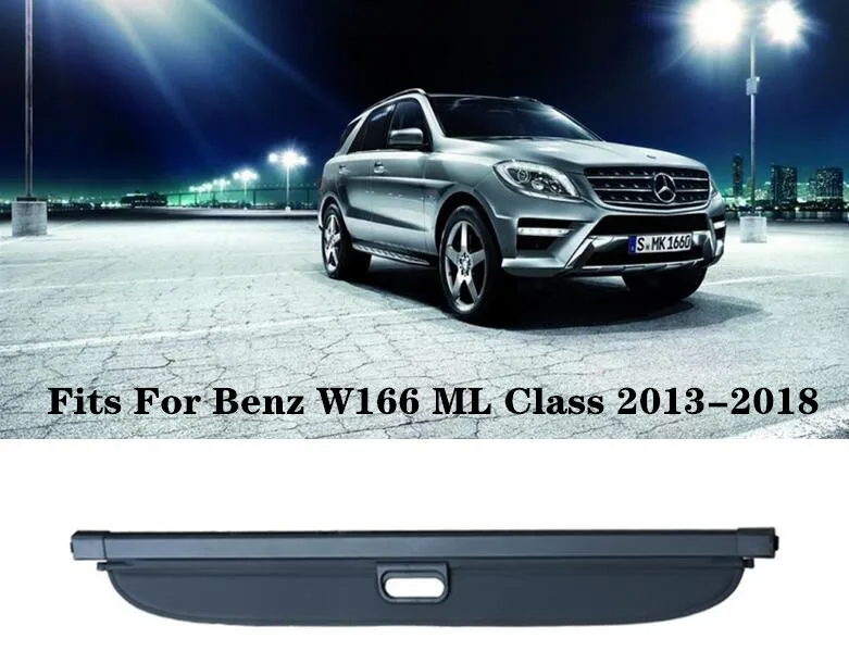 Best High Qualit Car Rear Trunk Cargo Cover Security Shield Screen shade Fits For Mercedes Benz W166 ML Class 2013 2018(black, beige)