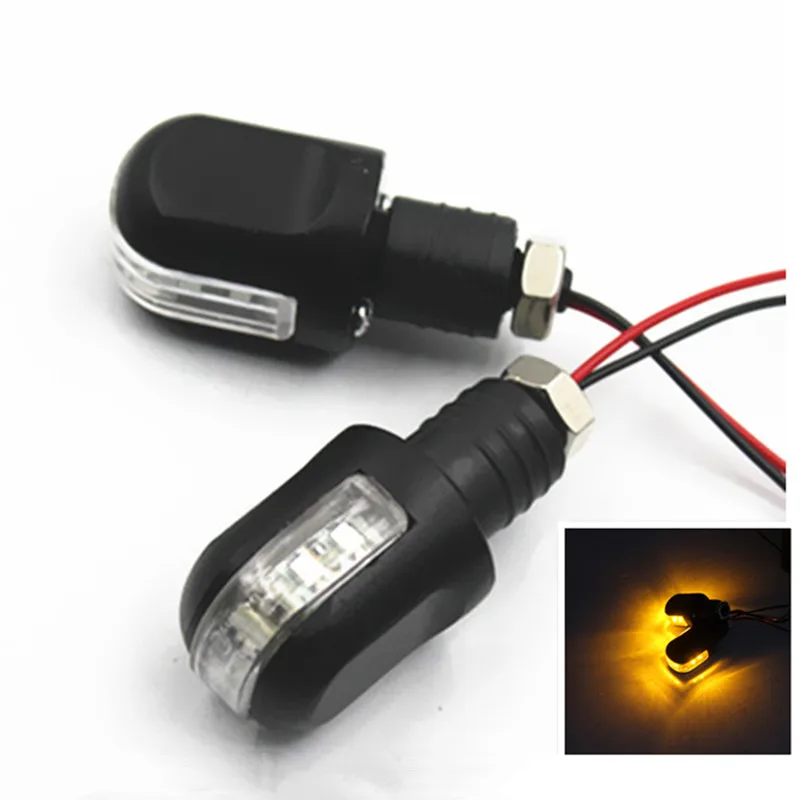 

2x Motorcycle 7/8" 22mm Handlebar End 6 Amber LED Turn Signal Blinker Indicator Light For Honda Yamaha Suzuki Kawasaki Custom