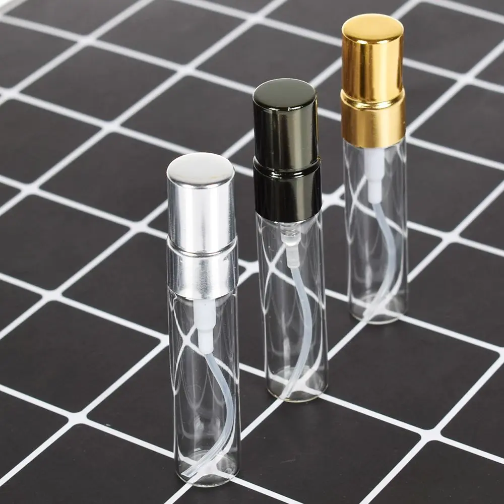 

5ml Portable Glass Perfume Bottle reusable perfume Aluminum Atomizer Empty Cosmetic Container New case for traveler