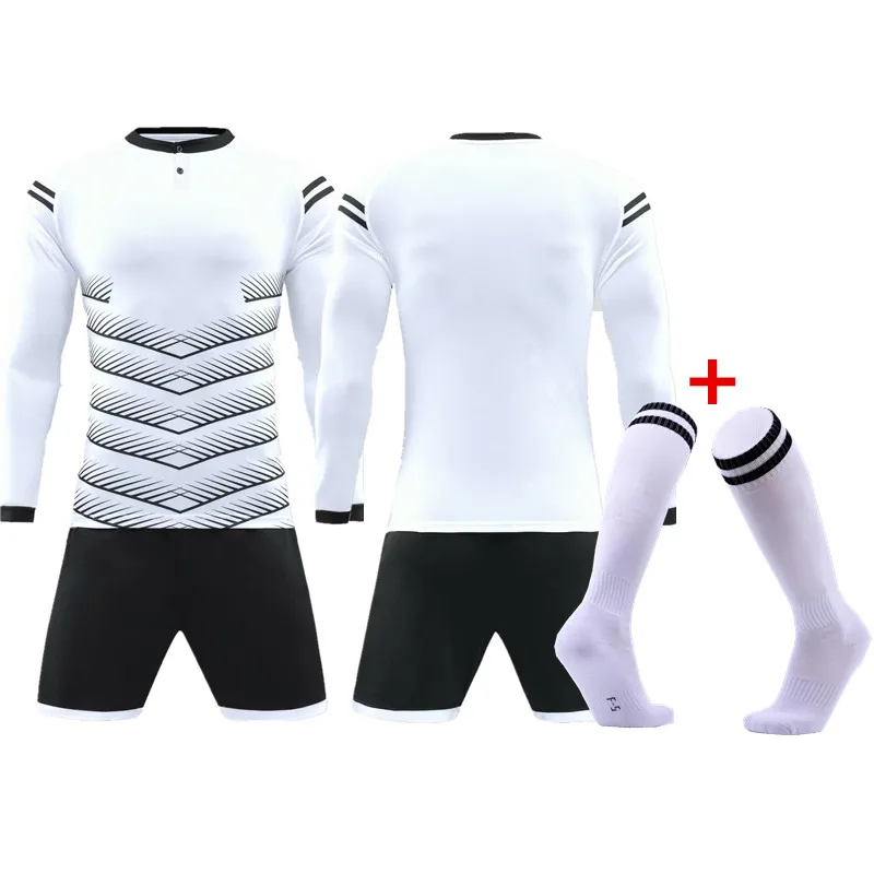 Новые детские футбольные комплекты для взрослых мальчиков короткая одежда с длинными рукавами Детская Футбольная форма для взрослых Детский спортивный костюм QD 001 - Цвет: picture is correct