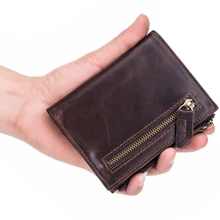 

Men's purse mens wallet Genuine Leather Top layer oil leather vintage casual business work hand-woven 2018 New design
