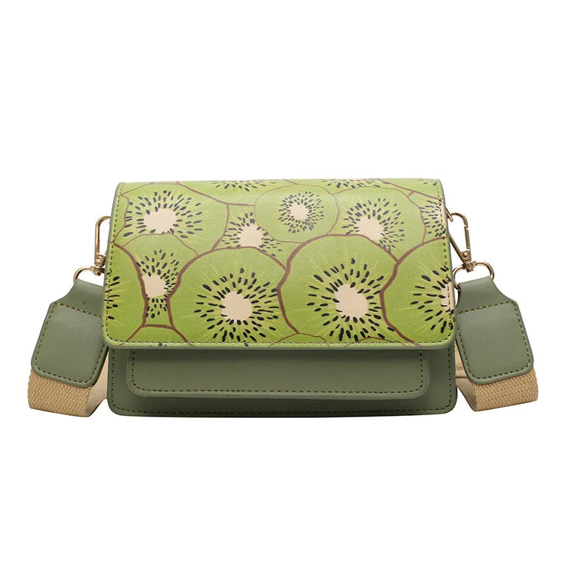 

Crossbody Single Shoulder Bag Fruit Pattern Handbag with Wide Strap for Women FC55