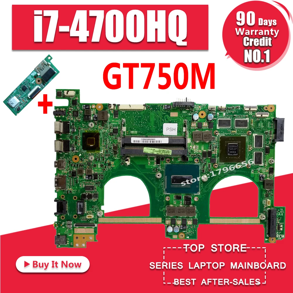 Отправка платы + N550JV материнская плата i7 4700HQ gt750 для For Asus N550JK G550JK Q550J ноутбук