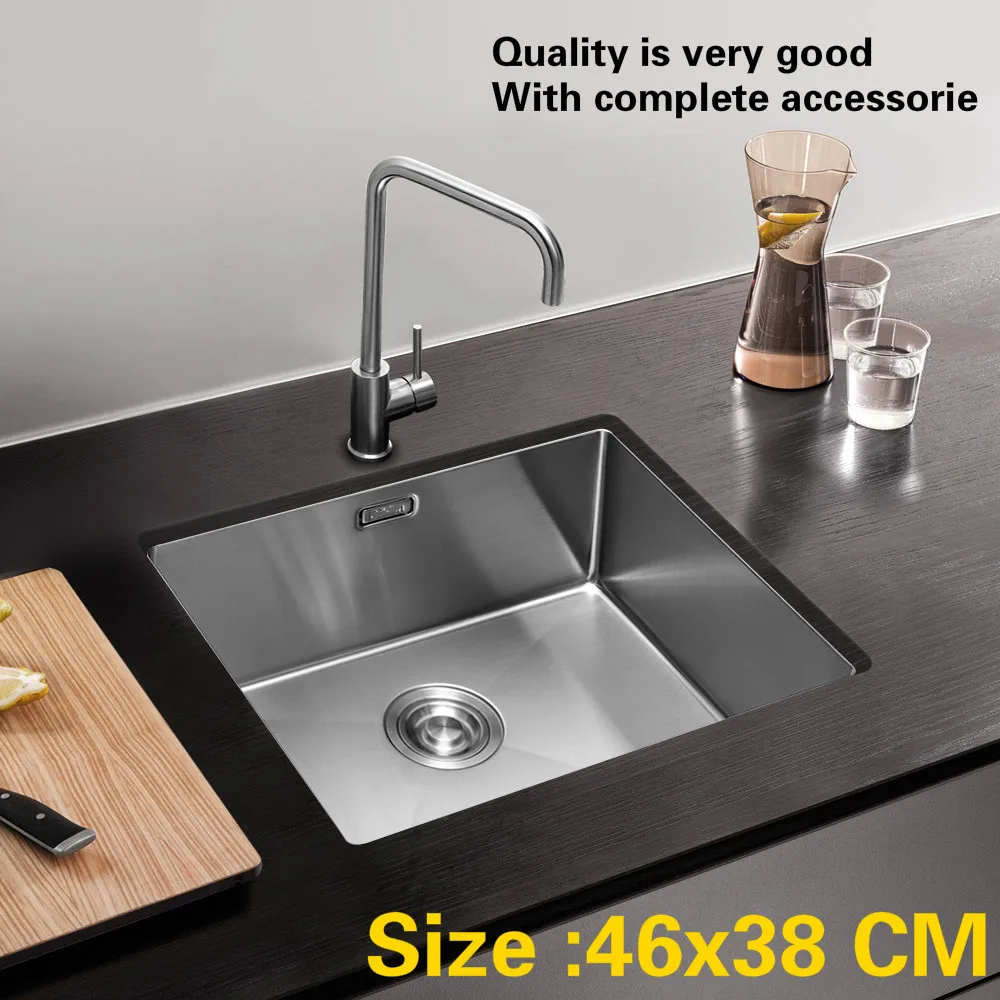 

Free shipping Fashion trumpet kitchen manual sink single trough food grade 304 stainless steel mini hot sell 46x38 CM