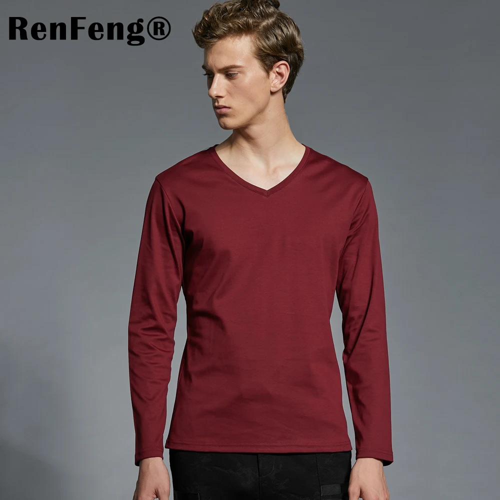 Fashion City Style Cool t-shirts For Men Underwear Long Sleeves Basic Top Blank Bottoming Shirt Undershirt 100% Cotton T-shirt (2)