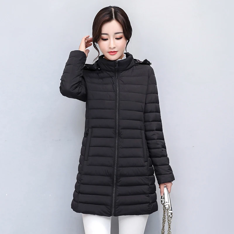 Casual 2019 Winter Jacket Women Hooded Cotton Padded Autumn Female Coat Outwear Slim Ladies Parka Abrigos Mujer Invierno