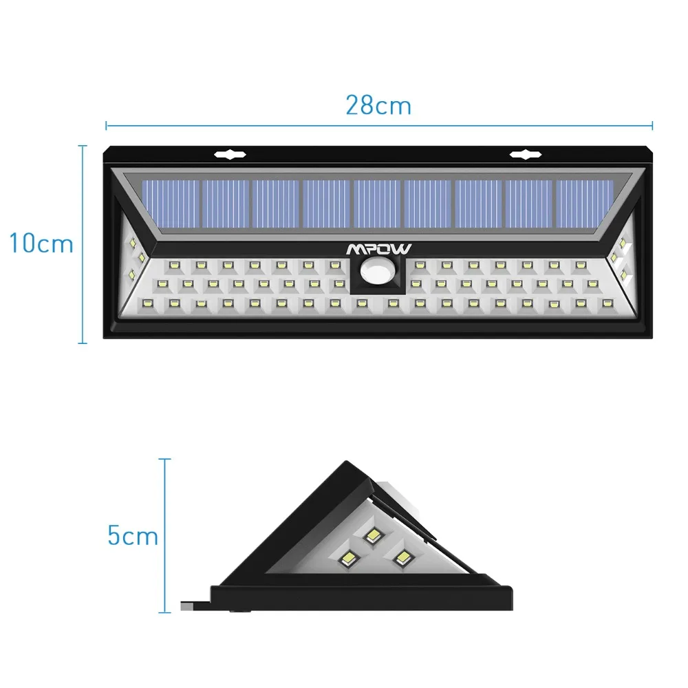 Mpow 54 LED Bright Solar Lights IP65 Waterproof Solar Power Lights with Wide Angle Motion Sensor Solar Patio Lighting for Garden (9)