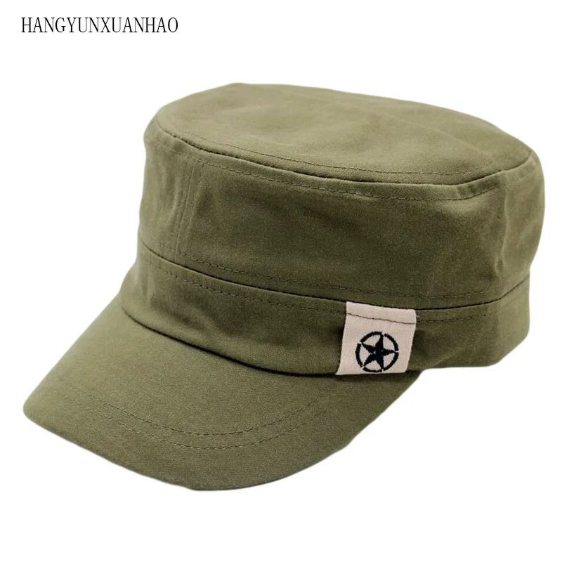 

Spring Summer Caps Men Cotton Pentagram Baseball Caps For Women Sun Shading Flat Top Hat Washed Cap Solid Gorras Wholesale