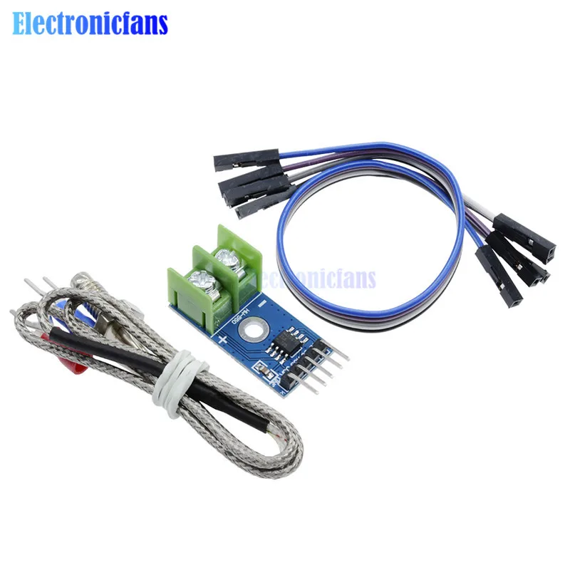 

2Pcs MAX6675 Thermocouple K-type Temperature Sensor 0-800 Degrees SPI Digital Thermocouple Module for Arduino
