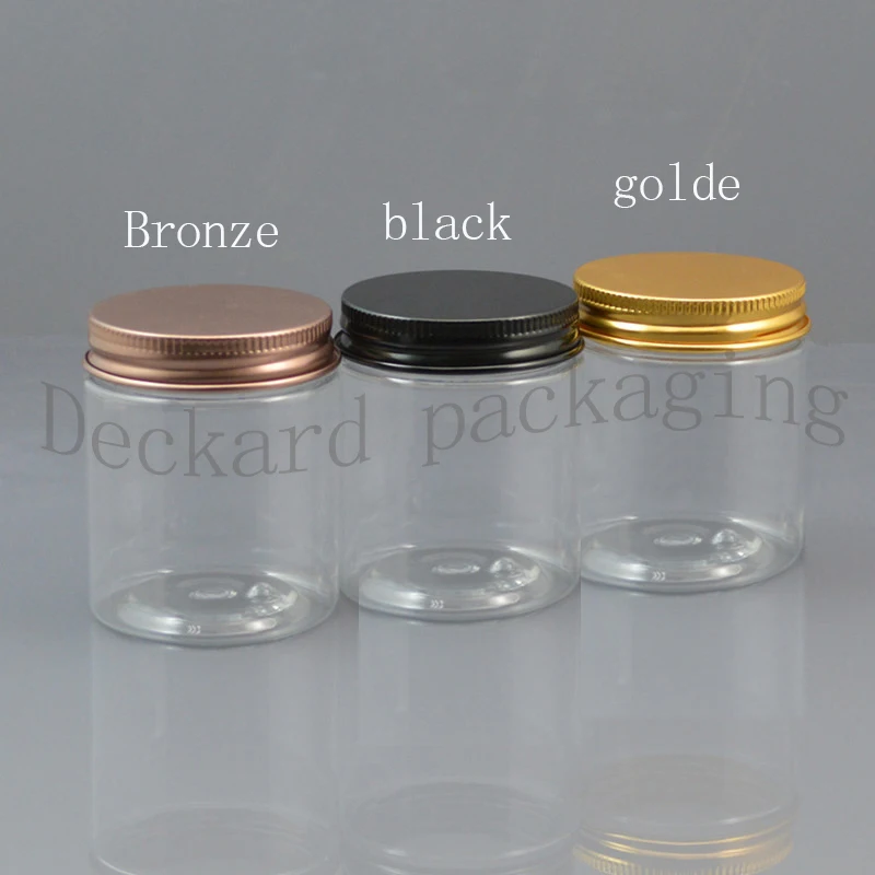 

50pcs 80g empty transparent aluminum cap cream container,PET cream jar mask box clear plastic pot bottle with screw lid