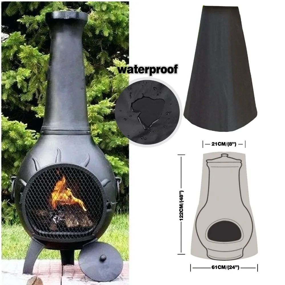 190T черная Водонепроницаемая Крышка для дымохода Chimnea/chimодним 122*21*61 см|Сумки