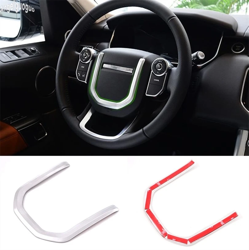 ABS Chrome Car Steering Wheel U Frame Sequin Decoration Cover Sticker Car-styling For Land Rover Discovery 5 Range rover Velar