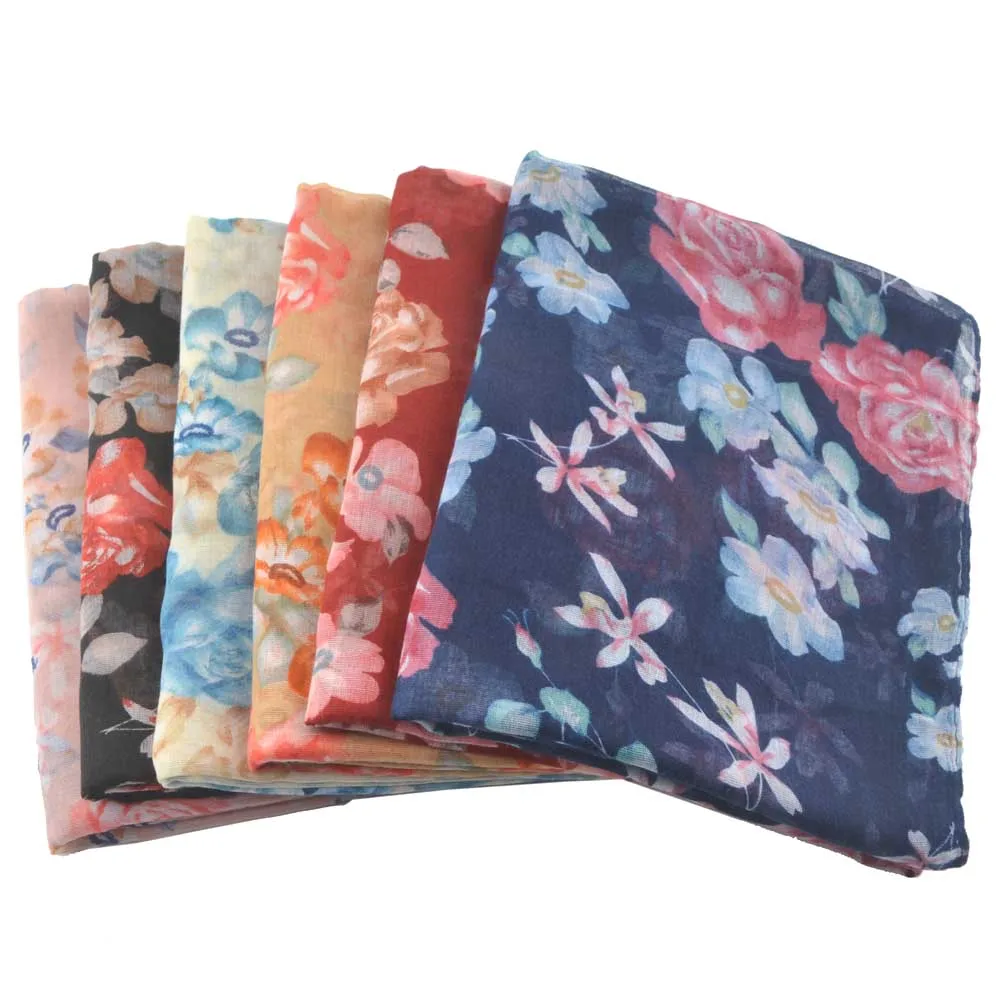 

Moda mujer 2019,Muslim hijab,shawls and scarves,viscose floral hijab,head scarf,flower shawl,summer korean beach scarf style