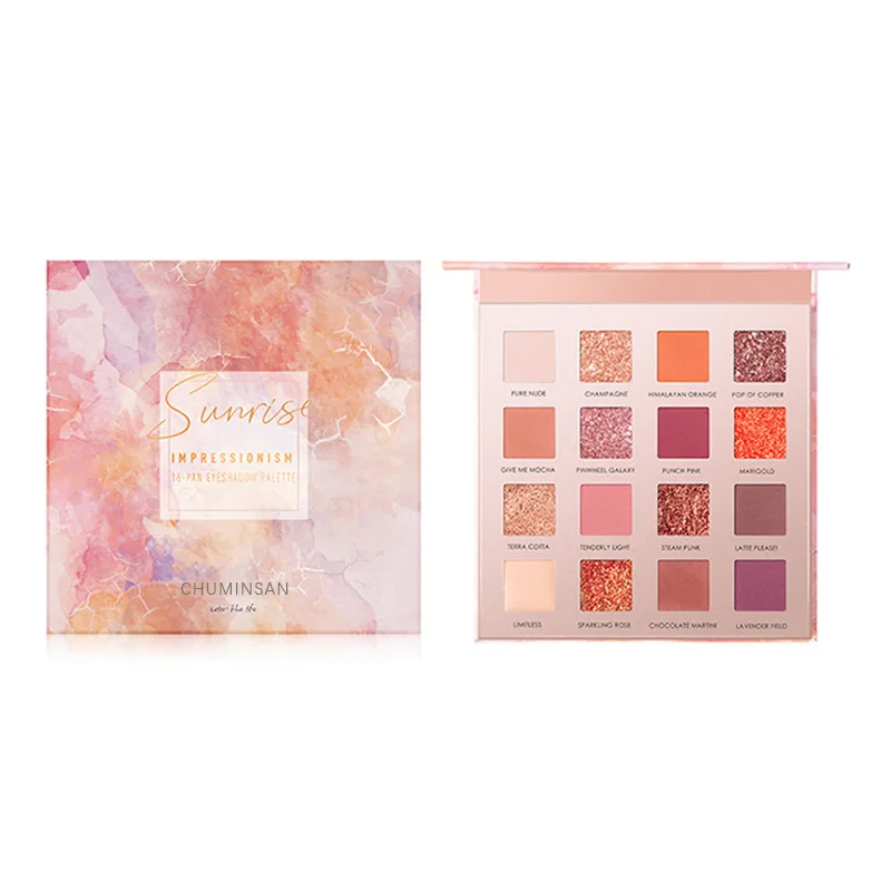 

2019 New 16 Color Eyeshadow Palette Soft Gloss Matte Earth Tone Flash Shadow Powder Makeup Palette Waterproof Durable Cosmetics