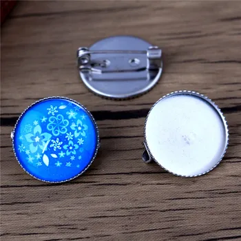 

(Never Fade) 10pcs 18mm Stainless Steel Sawtooth Brooch Settings Cabochon Base Cameo Blank Bezel Tray High Quality