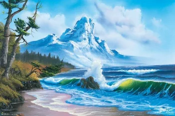 

BOB ROSS - WAVES CRASHING - ART SILK POSTER Decorative Wall painting 24x36inch