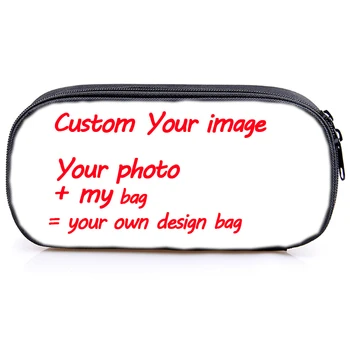 

Drop Shipping Customized Your Image Custom Pattern Stationery Bag Students Kids PencilBag High Quality Functionary PenBag