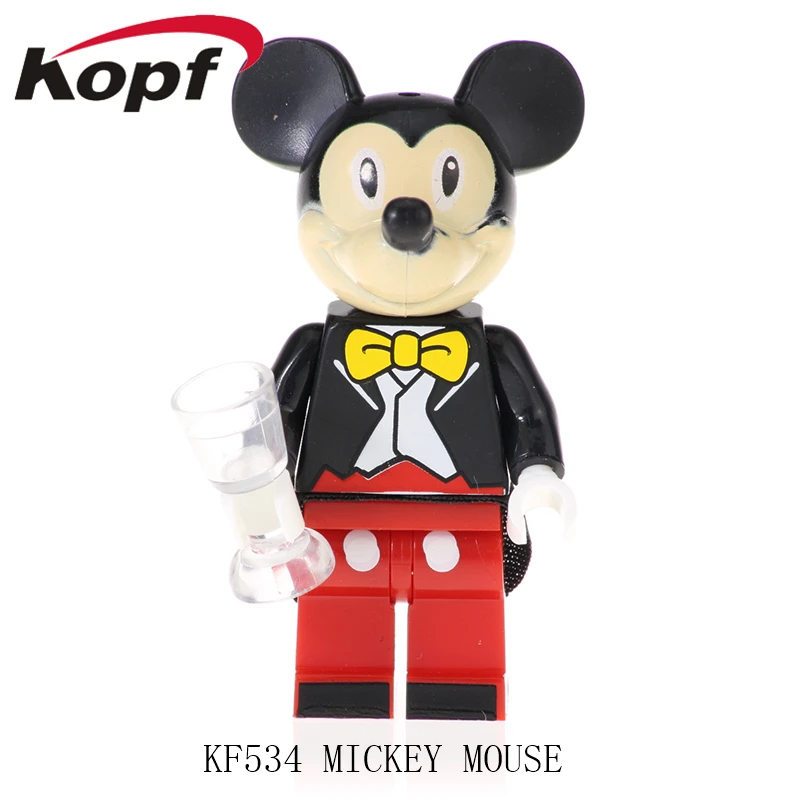 

KF534 Building Blocks Cartoon Figures Hello Kitty Doraemon Mickey Mouse Duck Action Bricks Collection For Children Toys Gift