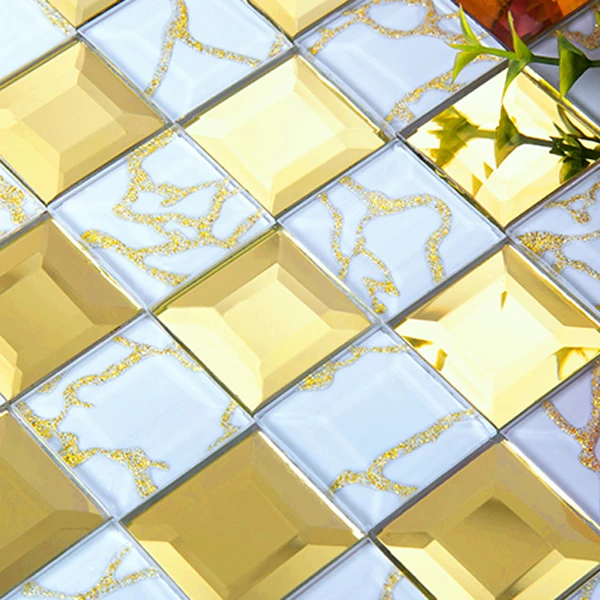 beveled glass tile gold bathroom wall tiles kitchen backsplash mirror