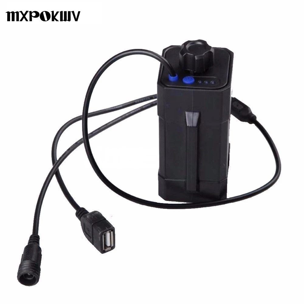 Водонепроницаемый чехол для велосипесветильник лампы с USB/DC выходом 4x18650|battery pack