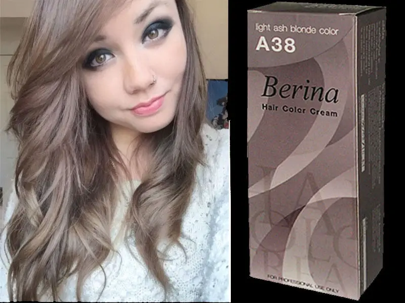 Berina Professionals Hair Cream Permanent Dye Color A38 Light Ash