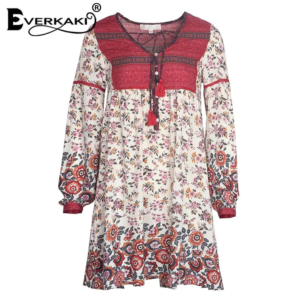 Everkaki font b Women b font Boho font b Floral b font font b Print b