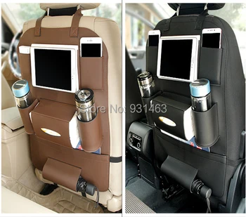 

HUANLUSUN Universal 3 color PU Leather Car Seat Back Storage Bag Organizer Travel Box Pocket Stowing Tidying Protector Kids